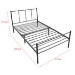 Metalen bedframe Hercules incl. bedbodem 90x200 cm donkergri, Nieuw, Verzenden