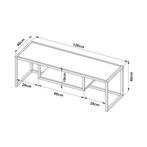 TV meubel Isokyrö metaal 120x40x40 cm zwart mat [en.casa], Verzenden, Nieuw