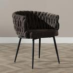 40% Korting: Eetkamerstoel River chenille bruin, Huis en Inrichting, Stoelen, Ophalen, Bruin, Zo goed als nieuw, Modern