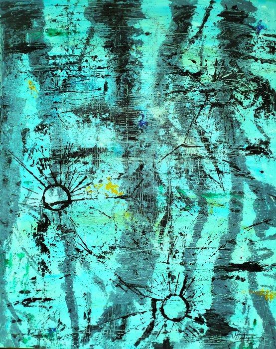 Castagna Maurizio 1961 - XL - Il Viaggio Interrotto, Antiek en Kunst, Kunst | Schilderijen | Modern