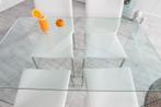 Extravagante glazen eettafel FANTOME 120cm transparant, Ophalen of Verzenden, Nieuw