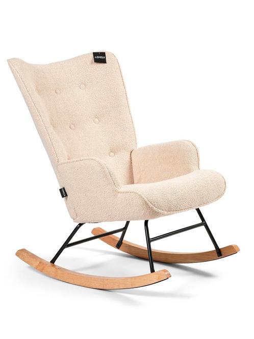 Aemely® Schommelstoel Mama - Beige Teddy, Blank Hout, Kinderen en Baby's, Kinderkamer | Tafels en Stoelen, Stoel(en), Nieuw, Ophalen of Verzenden