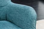 Fauteuil SCANDINAVIA met armleuningen textured stof blauw -, Ophalen of Verzenden, Nieuw