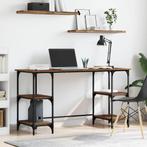vidaXL Bureau met plank Oud Hout 140 x 50 x 75 cm Bewerkt, Huis en Inrichting, Bureaus, Verzenden, Nieuw