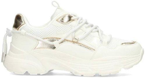POSH by Poelman MADEE Dames Sneakers - Wit Met Gouden Combin, Kleding | Dames, Schoenen, Wit, Nieuw, Verzenden