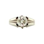 Witgouden ring met diamant 14 krt, Sieraden, Tassen en Uiterlijk, Ringen, Goud, Wit, Zo goed als nieuw, Dame of Heer