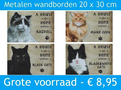 Mooie wandborden van veel kattensoorten. Nu voor 8,95 actie, Dieren en Toebehoren, Katten-accessoires, Nieuw, Verzenden