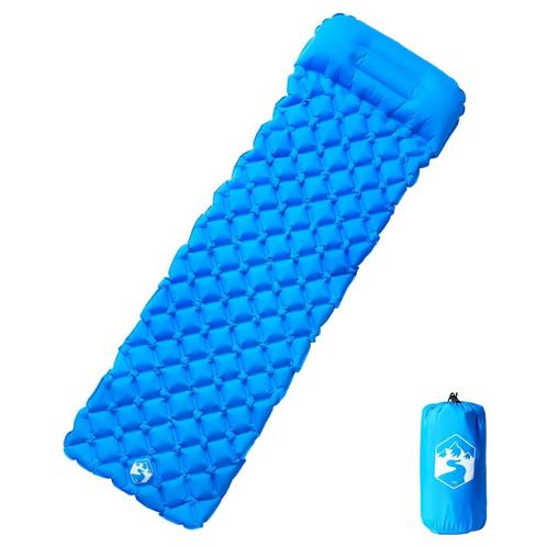 vidaXL Kampeermatras met kussen opblaasbaar 1-persoons blauw, Caravans en Kamperen, Slaapzakken, Nieuw, Verzenden