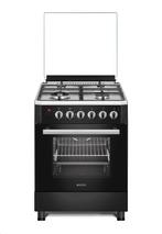 Wiggo WO-E639R(BX) Serie 9 - Gasfornuis - Wok - Zwart Rvs, Witgoed en Apparatuur, Fornuizen, Verzenden, Nieuw