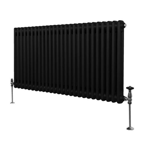 Traditionele 2 Kolom Radiator - 600 x 1192mm - Zwart, Doe-het-zelf en Verbouw, Verwarming en Radiatoren, Verzenden