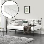 Eenpersoons slaapbank of 3-zitsbank en matras 90x200 zwart