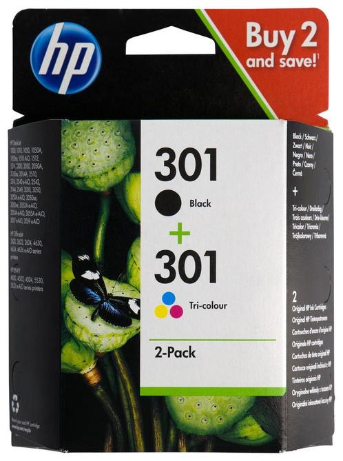 HEMA Cartridge HP 301 zwart/kleur - 2 stuks, Computers en Software, Overige Computers en Software, Nieuw, Verzenden
