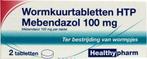 Wormkuurtabletten HTP Mebendazol 100 mg - 2 tabletten, Verzenden, Nieuw