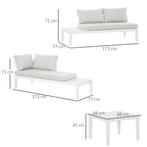 TRUUSK 3-delige Tuinmeubelset L-vorm Met Bijzettafel En Kuss, Tuin en Terras, Tuinsets en Loungesets, Verzenden, Nieuw