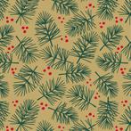 Inpakpapier Kerst Dennetakken - Breedte 50 cm - m lang -, Ophalen of Verzenden, Nieuw, Overige typen