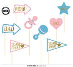 Photo Booth Props Team Boy/Team Girl (8st), Ophalen of Verzenden, Nieuw