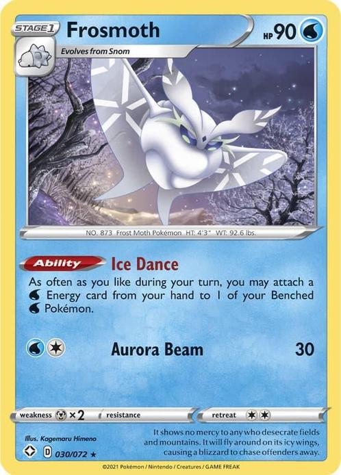 Frosmoth 030/072 holo rare shining fates, Hobby en Vrije tijd, Verzamelkaartspellen | Pokémon, Losse kaart, Nieuw, Foil, Ophalen of Verzenden