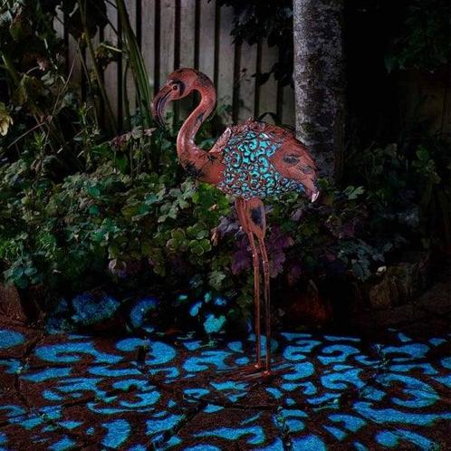 Solar Flamingo - Metaal - 74 cm, Tuin en Terras, Tuinbeelden, Overige typen, Nieuw, Verzenden