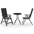 vidaXL 3-delige Bistroset zwart en atracietkleurig, Verzenden, Nieuw, 2 zitplaatsen