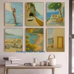 Mediterrane Strand Poster Italiaanse Kust Canvas Decor, Verzenden, Nieuw