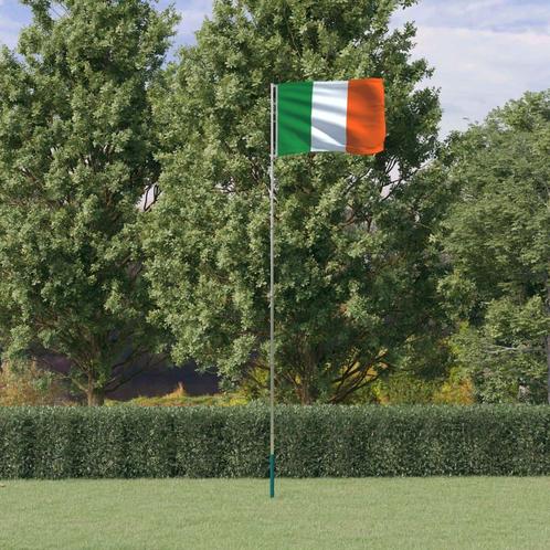 vidaXL Vlag met vlaggenmast Ierland 5,55 m aluminium, Diversen, Vlaggen en Wimpels, Nieuw, Verzenden