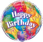 Helium Ballon Happy Birthday Ballonnen gekleurd 45cm leeg, Hobby en Vrije tijd, Feestartikelen, Nieuw, Verzenden