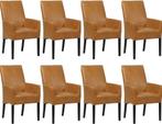 Set van 8 Cognac leren landelijke eetkamerstoelen - Granada, Overige kleuren, Nieuw, Leer, Ophalen of Verzenden