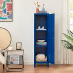 Lockerkast Kurikka metaal 137x38x38 cm blauw [en.casa], Huis en Inrichting, Kasten | Lockerkasten, Verzenden, Nieuw