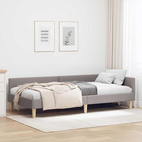 vidaXL Hoek Bed Frame Taupe 80 x 200 cm Stof en Geengineerd, Huis en Inrichting, Slaapkamer | Bedden, Nieuw, Verzenden