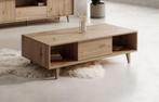 Meubella Salontafel Fuzeta eiken 120cm met lade, 100 tot 150 cm, Verzenden, Nieuw, 50 tot 100 cm