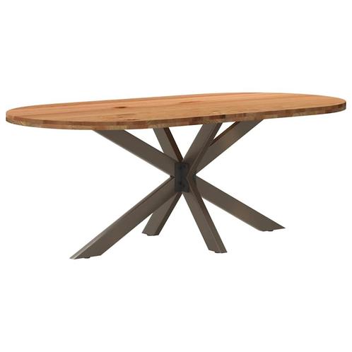 vidaXL Eettafel 200x100x74 cm ovaal massief eikenhout, Huis en Inrichting, Tafels | Eettafels, Nieuw, Verzenden