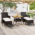 vidaXL 5-delige Tuinset poly rattan en massief acaciahout, Tuin en Terras, Tuinsets en Loungesets, Verzenden, Nieuw, Rotan, Tuinset