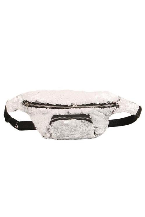 Wit Zilver Heuptasje Omkeerbare Pailletten Sequin Heuptas Fa, Sieraden, Tassen en Uiterlijk, Tassen | Damestassen, Overige typen