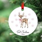 First Christmas 2024 Roze Hert - Rond MDF Kerstornament, Diversen, Kerst, Verzenden, Nieuw