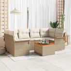 vidaXL Tuin Sofa Set 7 pcs Beige Poly riet, Tuin en Terras, Tuinsets en Loungesets, Verzenden, Nieuw, Rotan