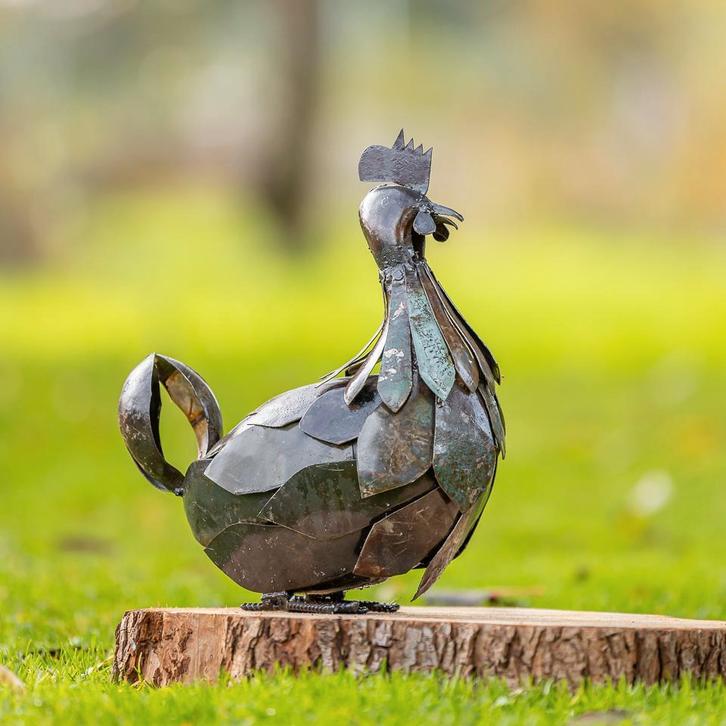 Kippen beelden, Tuin en Terras, Tuinbeelden, Nieuw, Metaal, Dierenbeeld, Ophalen of Verzenden