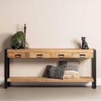 Mangohout Sidetable Britt 180 cm, Verzenden, Nieuw, Industriële meubels, 25 tot 50 cm