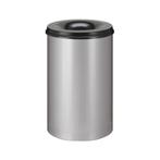 Vlamdovende papierbak 15 ltr - Mat RVS/Zwart, Huis en Inrichting, Woonaccessoires | Prullenbakken, Verzenden, Nieuw