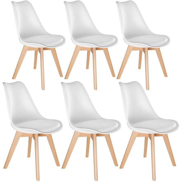 Eetkamerstoelen Frederikke - wit, Set van 6, Huis en Inrichting, Stoelen, Verzenden