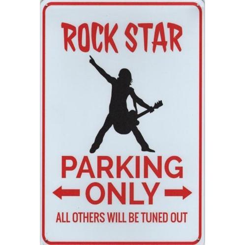 Wandbord -  Parking Only Rock Star, Huis en Inrichting, Woonaccessoires | Wanddecoraties, Nieuw, Ophalen of Verzenden