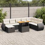 vidaXL 9-delige Loungeset met kussens poly rattan acacia, Verzenden, Nieuw, Rotan, Loungeset