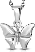 Amanto Ketting Bonne - 316L Staal - Vlinder - 15x17mm - 45cm, Sieraden, Tassen en Uiterlijk, Kettingen, Verzenden, Nieuw