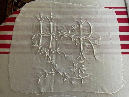 Late Napoleon III, Empire-linnen en katoen Initialen. -, Antiek en Kunst, Antiek | Kleden en Textiel