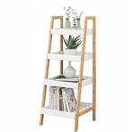 Unieke schuine boekenkast wit - Design met opstaande rand..., Huis en Inrichting, Kasten | Boekenkasten, Met plank(en), Minder dan 50 cm