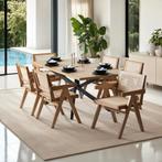 Eetkamerstoel Lizzy met Weens vlechtwerk in boho-stijl - lic, Huis en Inrichting, Stoelen, Verzenden, Nieuw