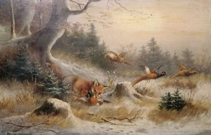 Moritz Müller (act.c.1900-c.1923) - Fuchsjagt, Antiek en Kunst, Kunst | Schilderijen | Klassiek