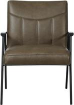 Grijze leren industriële retro fauteuil - Granada leer Ash (, Huis en Inrichting, Fauteuils, Nieuw, Ophalen of Verzenden, Industrieel
