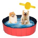 Lendo Online Hondenzwembad met borstel Ø120x30cm PVC rood, Dieren en Toebehoren, Nieuw, Verzenden