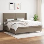 vidaXL Boxspring met matras stof taupe 200x200 cm, Verzenden, Overige maten, 200 cm, Stof