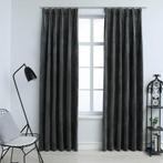 vidaXL Gordijnen verduisterend 2 st met haken 140x225 cm, Verzenden, Nieuw